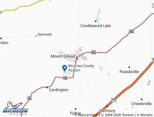 Mappa MICHELIN Mount Gilead - ViaMichelin