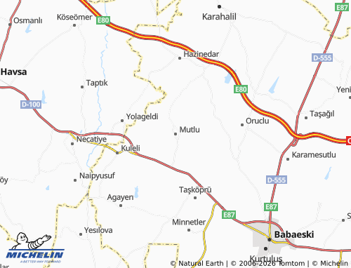 MICHELIN Mutlu map - ViaMichelin