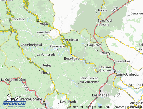 Mappa MICHELIN Bessèges - ViaMichelin