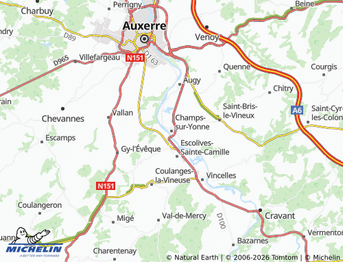 MICHELIN Champs-sur-Yonne map - ViaMichelin