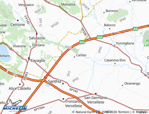 Mapa MICHELIN Carisio - ViaMichelin