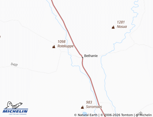 MICHELIN Bethanie Outlying map - ViaMichelin