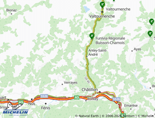 MICHELIN-Landkarte Torgnon - ViaMichelin