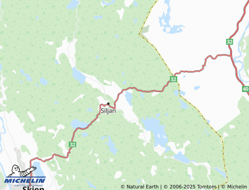 MICHELIN Øverbø map - ViaMichelin