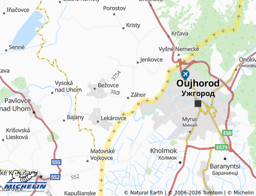 MICHELIN Záhor map - ViaMichelin