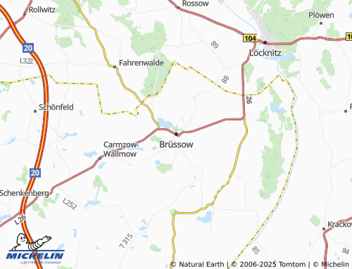 MICHELIN Brüssow map - ViaMichelin