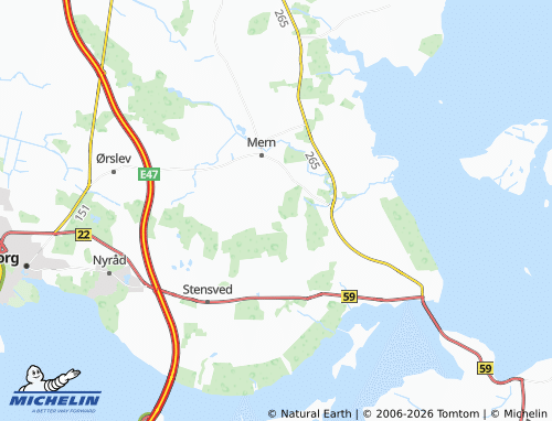 Mapa MICHELIN Mern Hestehave - ViaMichelin