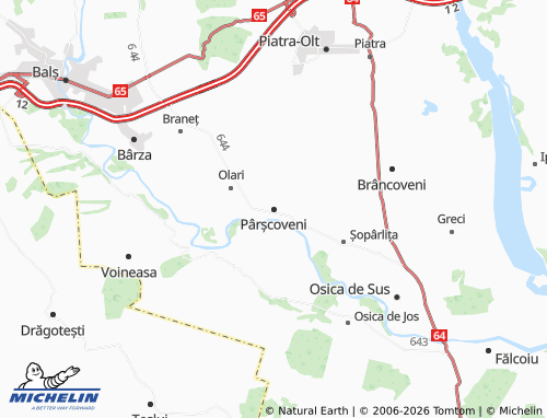 Carte MICHELIN Pârșcoveni - ViaMichelin