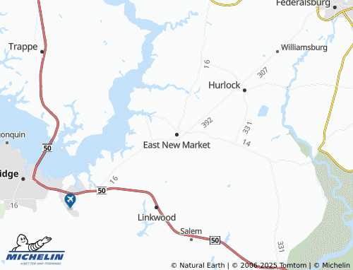 MICHELIN East New Market map - ViaMichelin