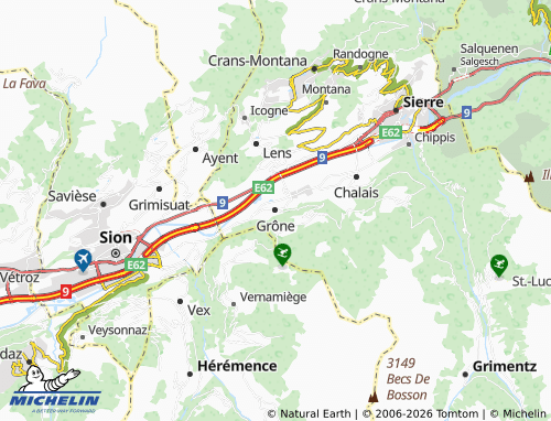 Mappa MICHELIN Grône - ViaMichelin