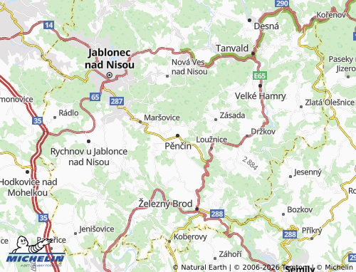 Mapa MICHELIN Pěnčín - ViaMichelin