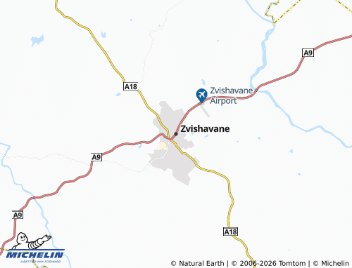 Mapa MICHELIN Zvishavane - ViaMichelin