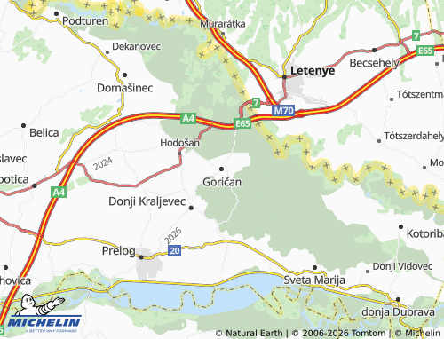 Mapa MICHELIN Goričan - ViaMichelin