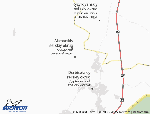 MICHELIN Akzharskiy sel'skiy okrug map - ViaMichelin
