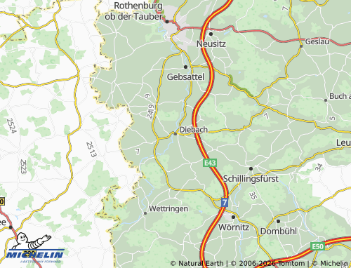 Mappa MICHELIN Diebach - ViaMichelin