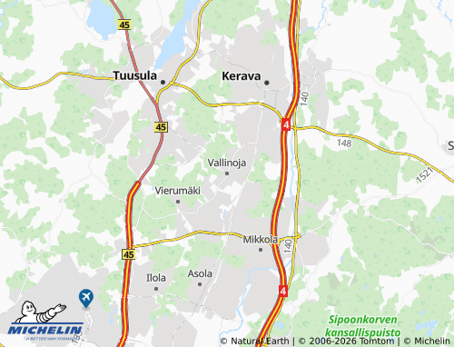 MICHELIN Vallinoja map - ViaMichelin