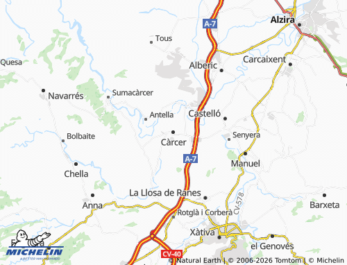 Mappa MICHELIN Càrcer - ViaMichelin