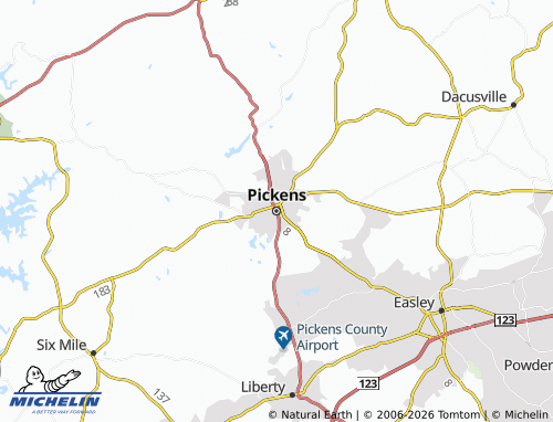 Kaart MICHELIN Pickens - ViaMichelin