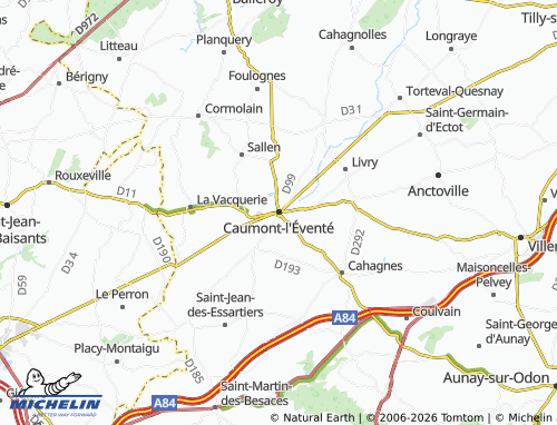MICHELIN Caumont-l'Éventé map - ViaMichelin