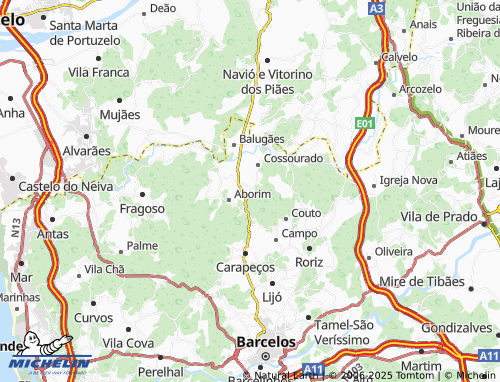MICHELIN Casas Novas de Aborim map - ViaMichelin