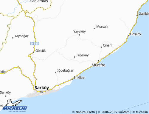 MICHELIN Tepeköy map - ViaMichelin