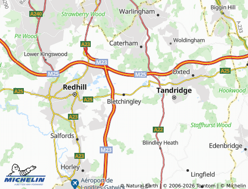 Carte MICHELIN Bletchingley - ViaMichelin