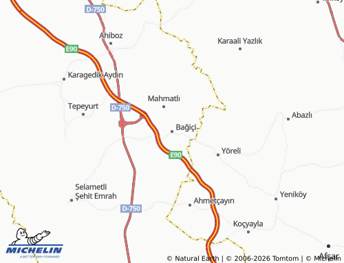MICHELIN-Landkarte Bağiçi - ViaMichelin