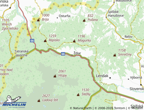 Mappa MICHELIN Ždiar - ViaMichelin