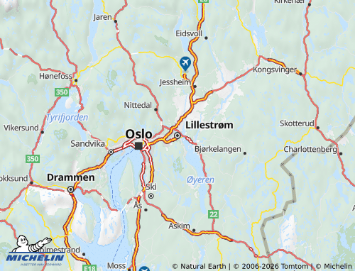MICHELIN Akershus map - ViaMichelin
