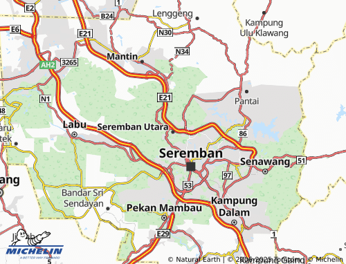 MICHELIN Seremban Utara map - ViaMichelin