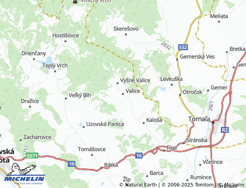 MICHELIN-Landkarte Valice - ViaMichelin