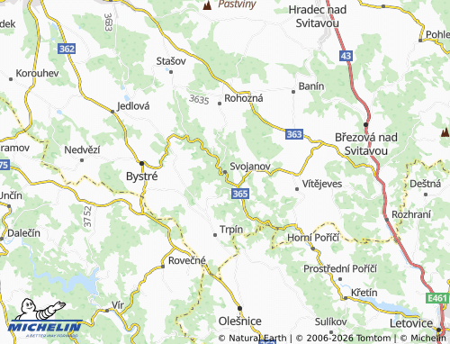Kaart MICHELIN Svojanov - ViaMichelin
