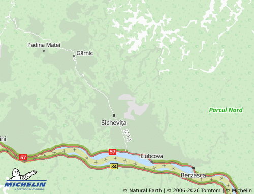 Mapa MICHELIN Valea Sicheviței - ViaMichelin