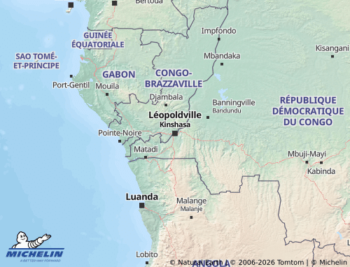 Kaart MICHELIN Democratische Republiek Congo - ViaMichelin