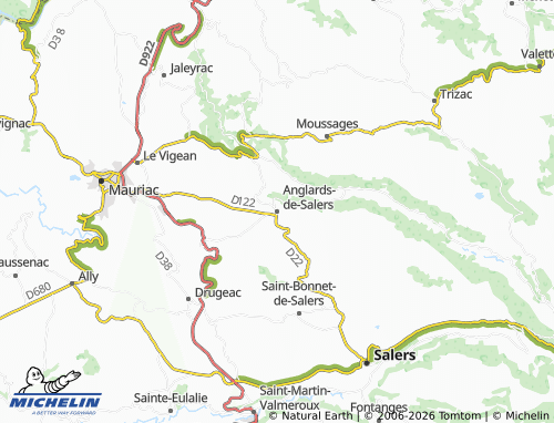 MICHELIN Anglards-de-Salers map - ViaMichelin