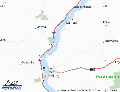 Carte MICHELIN Paxton - ViaMichelin
