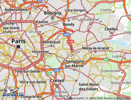 MICHELIN Fontenay-sous-Bois map - ViaMichelin