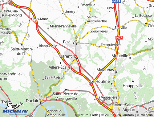 Mapa MICHELIN Barentin - ViaMichelin