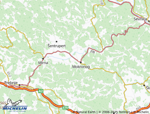 MICHELIN Martinja vas pri Mokronogu map - ViaMichelin