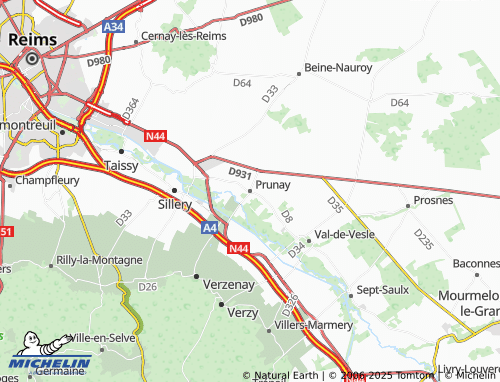 MICHELIN Prunay map - ViaMichelin