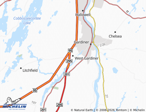 Carte MICHELIN West Gardiner - ViaMichelin