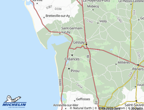 Mapa MICHELIN Créances - ViaMichelin