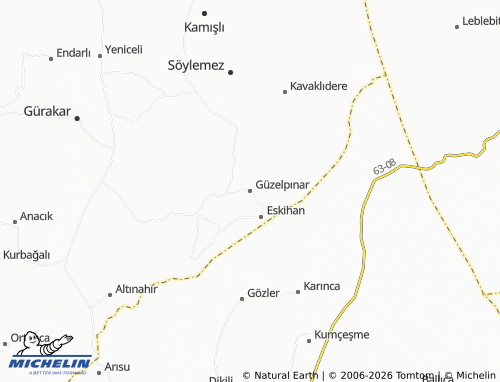 MICHELIN Güzelpınar map - ViaMichelin