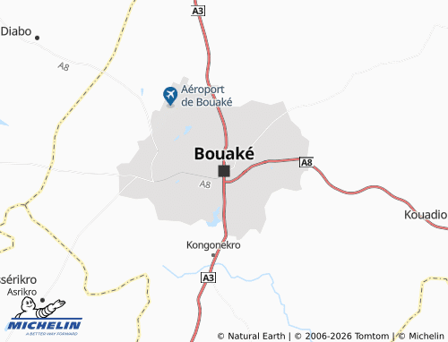 MICHELIN-Landkarte Bouaké - ViaMichelin