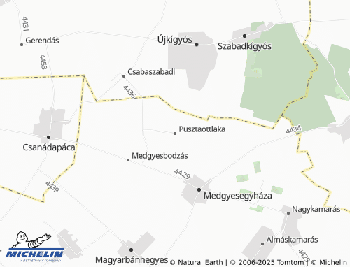 MICHELIN Pusztaottlaka map - ViaMichelin