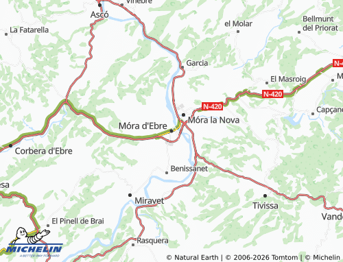 MICHELIN Móra d'Ebre map - ViaMichelin