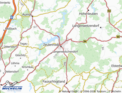 MICHELIN-Landkarte Zeulenroda-Triebes - ViaMichelin