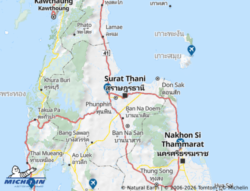 Mapa MICHELIN Provincia de Surat Thani - ViaMichelin