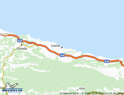 MICHELIN-Landkarte Llanes - ViaMichelin