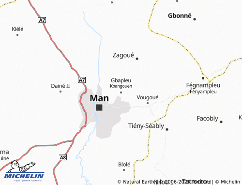 MICHELIN-Landkarte Kpangouen - ViaMichelin